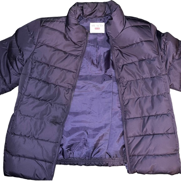 Children’s Place Girls puffer jacket| Size 10/12| Purple - Picture 3 of 4